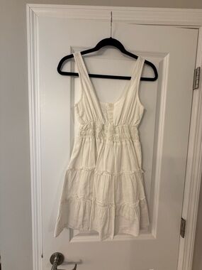 Urban Outfitters White Tiered Sundress with Button Front